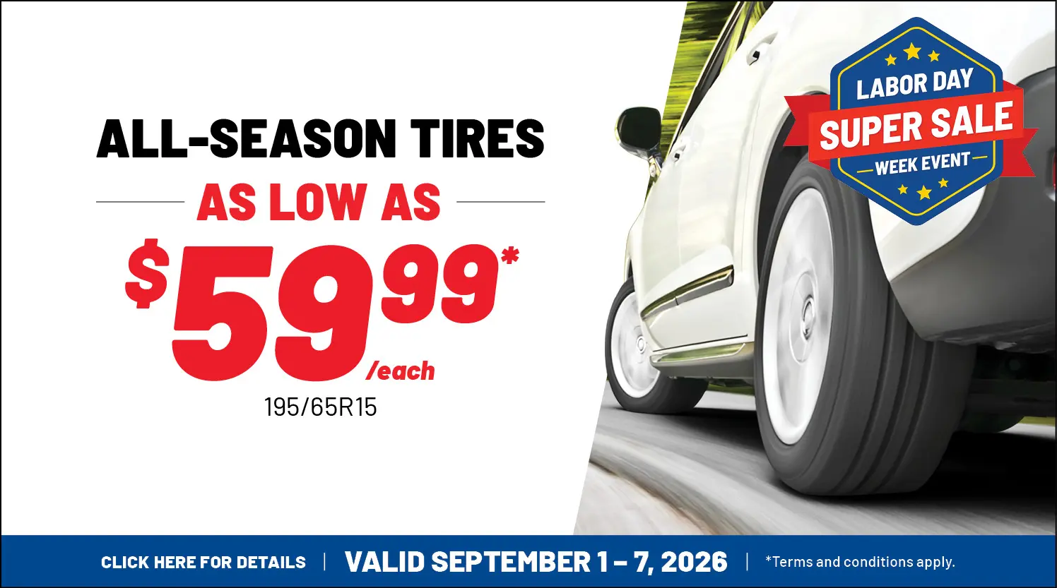 All-season tire priced as low as $59.99